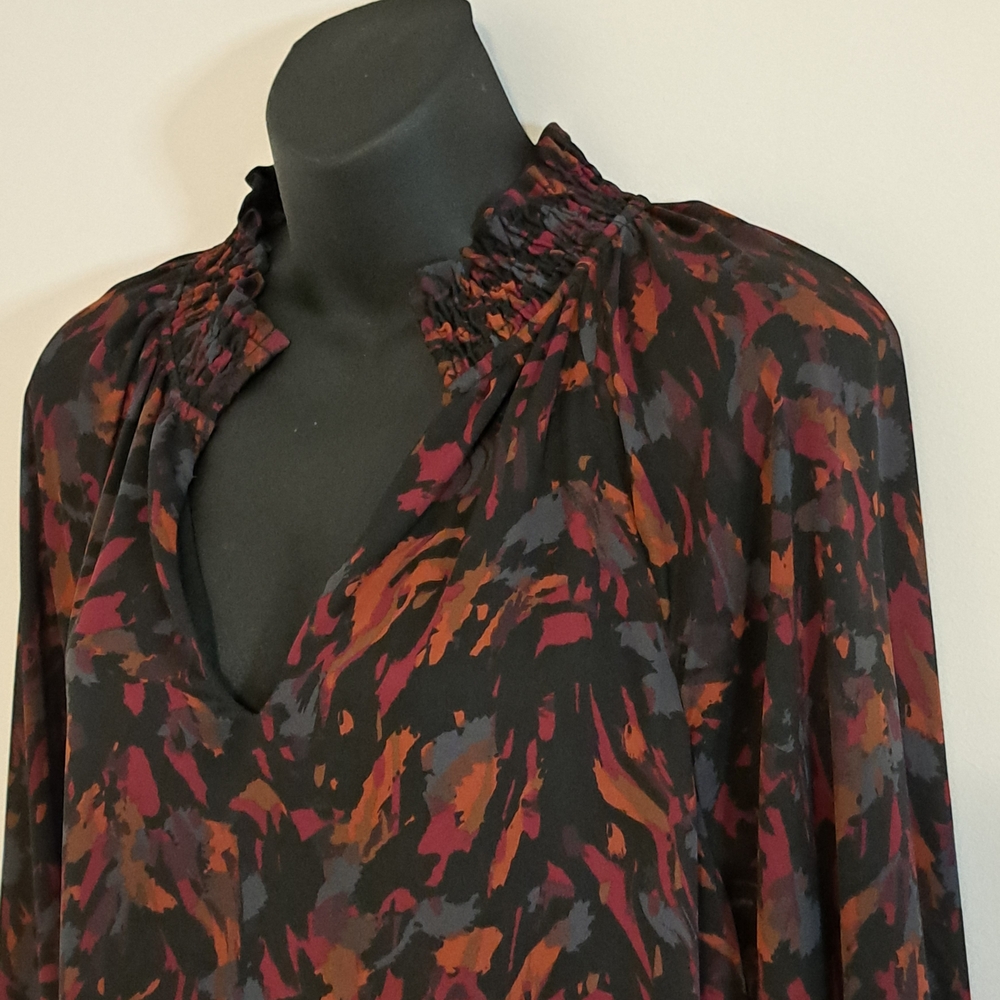 Allison Joy Abstract Print Long Sleeve Lined Dress Missses Large - Picture 6 of 8